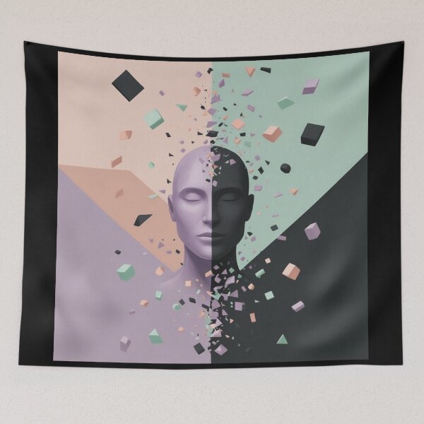 Item preview, Surreal Fragmented Face – Abstract Cosmic Art designed and sold by CoachCreates.