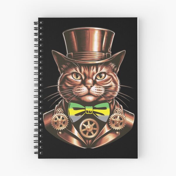 Item preview, Steampunk Cat with Lithromantic Flag Bow Tie – Lithromantic Pride Art Design designed and sold by Travelslightly.