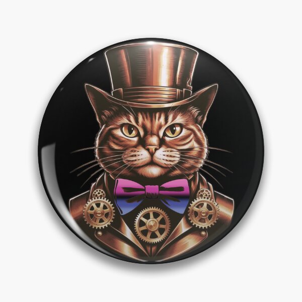 Item preview, Steampunk Cat with Omnisexual Flag Bow Tie – Omnisexual Pride Art Design designed and sold by Travelslightly.