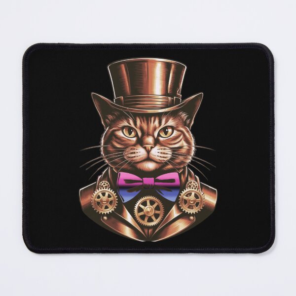 Item preview, Steampunk Cat with Omnisexual Flag Bow Tie – Omnisexual Pride Art Design designed and sold by Travelslightly.