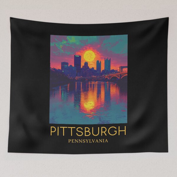 Item preview, A Pop Art Travel Print of Pittsburgh - Pennsylvania  designed and sold by StudioRedKoala.