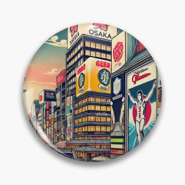 Artikelvorschau, „Osaka Ukiyo-e – Dotonbori Lichter und Wellen“ entworfen und verkauft von Japan Retro Art.