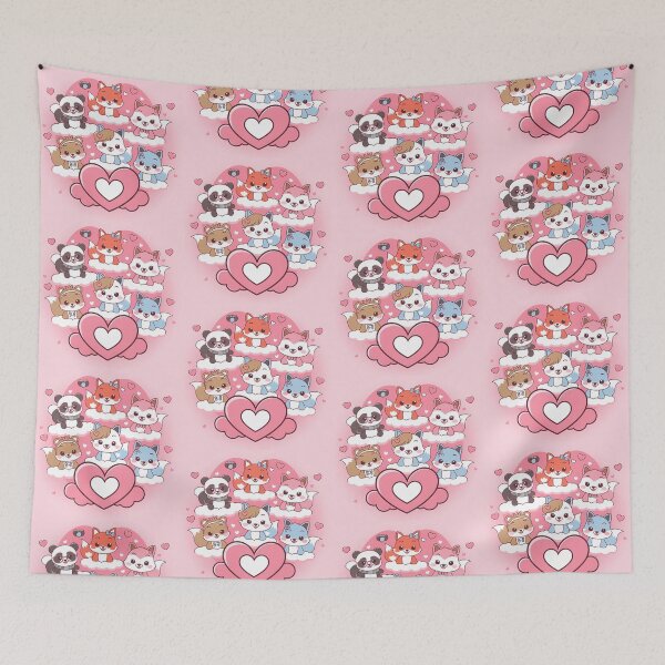 Item preview, Animals Art Themed Kawaii Wallpaper Design Cute Background designed and sold by ART ATTACK ZONE.