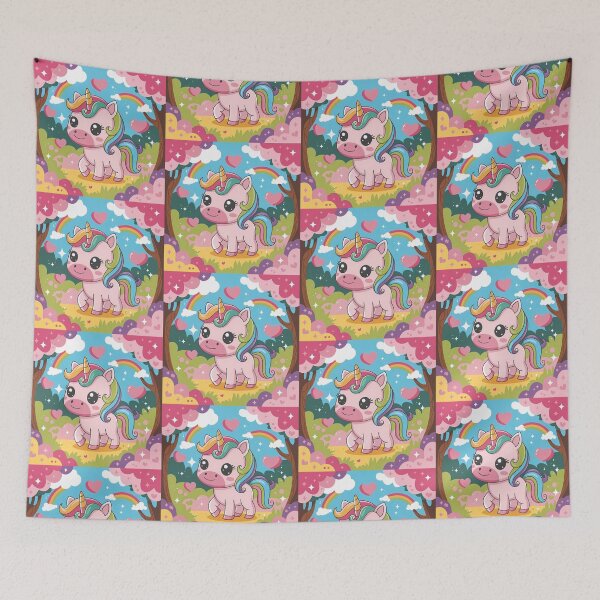 Item preview, Unicorn Art Themed Kawaii Wallpaper Design Cute Background designed and sold by ART ATTACK ZONE.