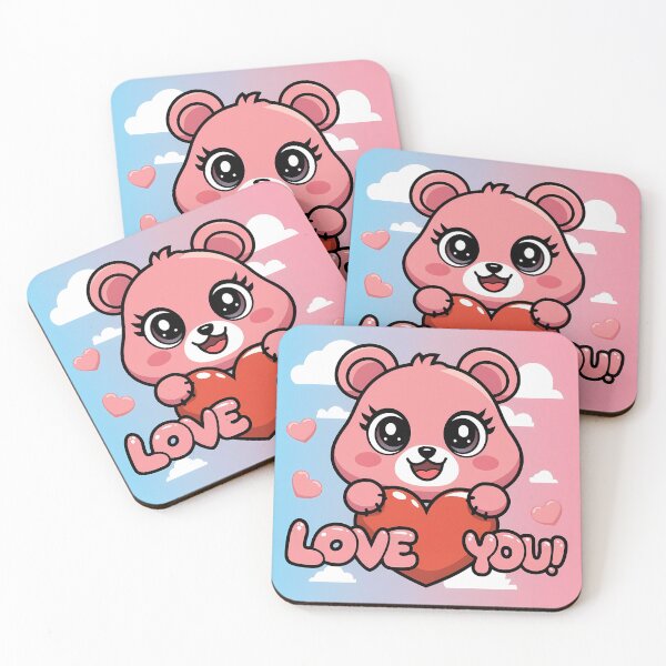 Item preview, Love You Themed Kawaii Wallpaper Design Cute Background designed and sold by ART ATTACK ZONE.