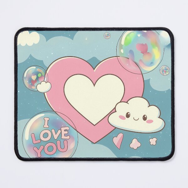 Item preview, I love You Kawaii Wallpaper Design Cute Background designed and sold by ART ATTACK ZONE.
