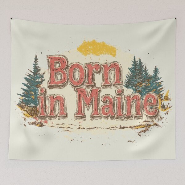 Item preview, Born in Maine Summer Forest Sunrise designed and sold by OriginalBeerCat.