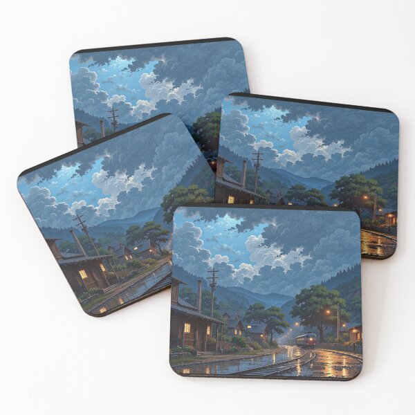 Item preview, Rainy Mountain Village at Twilight designed and sold by DafGole.