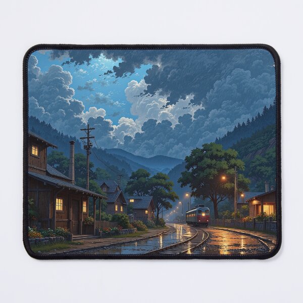Item preview, Rainy Mountain Village at Twilight designed and sold by DafGole.