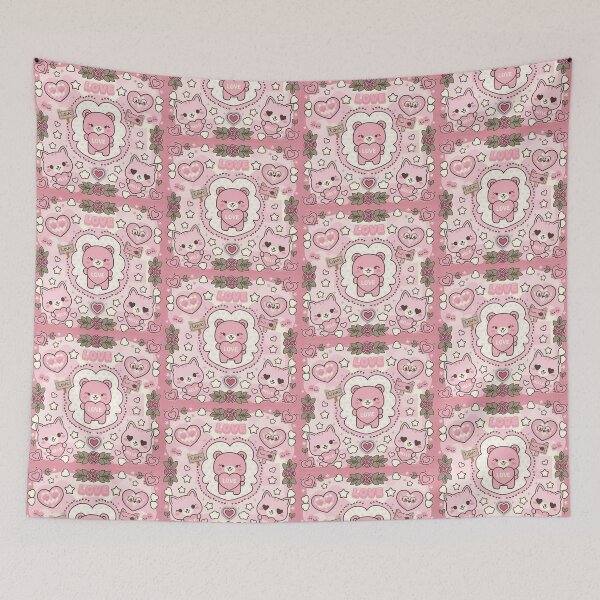 Item preview, Hello Love Pink Kawaii Rose Design Cute Background designed and sold by ART ATTACK ZONE.