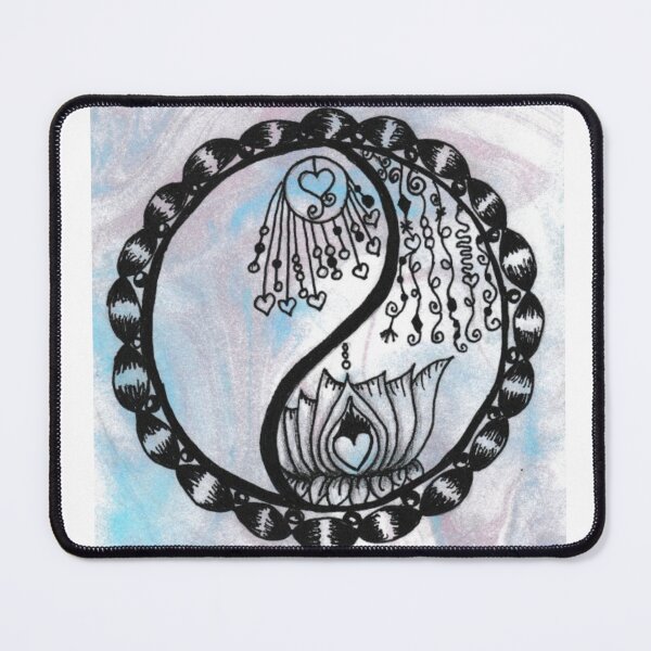 Item preview, Zentangle Ying Yang Lotus Hearts designed and sold by Stacey Smile Creations.