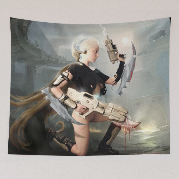 Item preview, Starkiller space pirate warrior woman science fiction art  designed and sold by GreyForest.