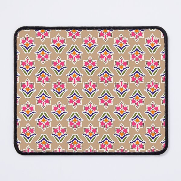 Item preview, Stylized pink lotus water lilies in alternating rows. designed and sold by claireseyeview.
