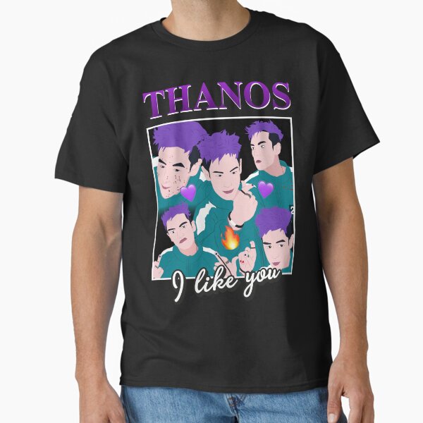 Aperçu de l'œuvre Je t'aime Thanos des années 90 Squid Game 2 Netflix créée et vendue par KamiTrendz.