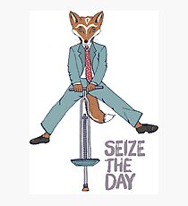 Seize the Day, Carpe Diem Hipster Fox Photographic Print