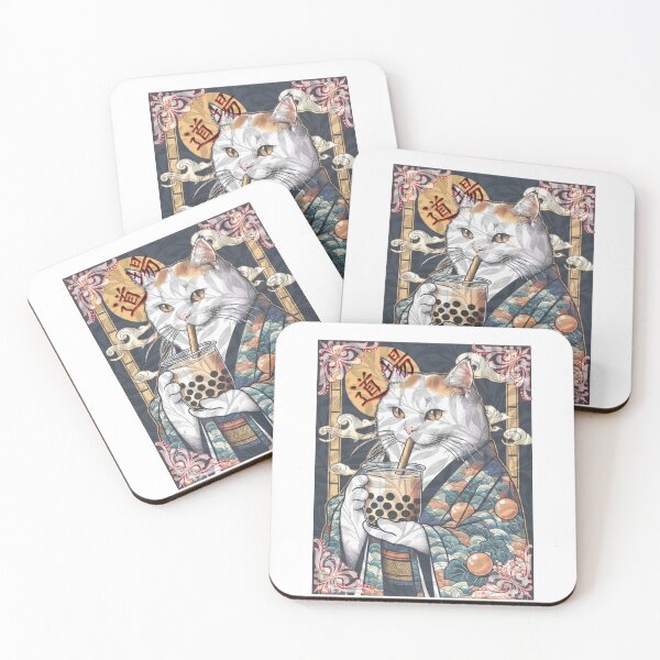 Item preview, Japanese Cat Boba Design designed and sold by STTdezign.