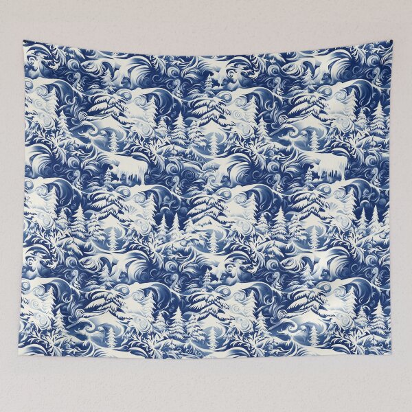 Item preview, Blue Winter Polar Vortex Forest designed and sold by Boddicca.