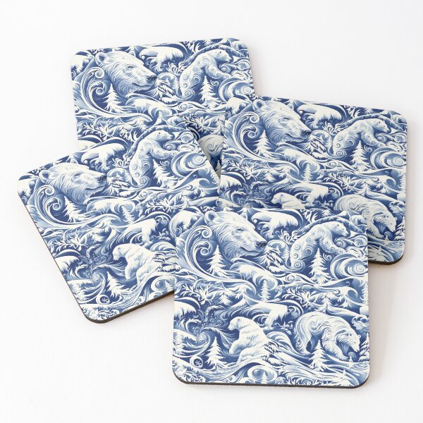 Item preview, Blue Winter Polar Vortex Polar Bears designed and sold by Boddicca.