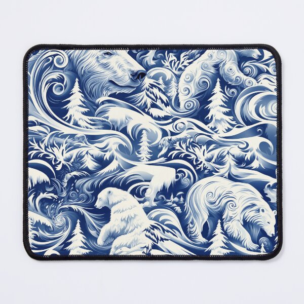 Item preview, Blue Winter Polar Vortex Polar Bears designed and sold by Boddicca.