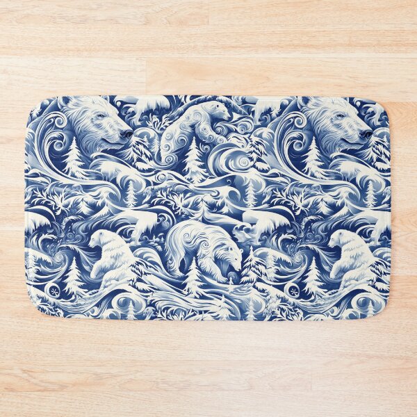Item preview, Blue Winter Polar Vortex Polar Bears designed and sold by Boddicca.