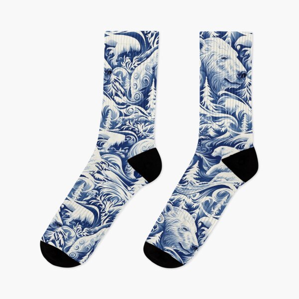 Item preview, Blue Winter Polar Vortex Polar Bears designed and sold by Boddicca.
