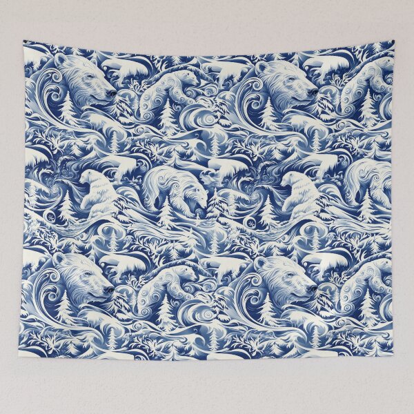 Item preview, Blue Winter Polar Vortex Polar Bears designed and sold by Boddicca.