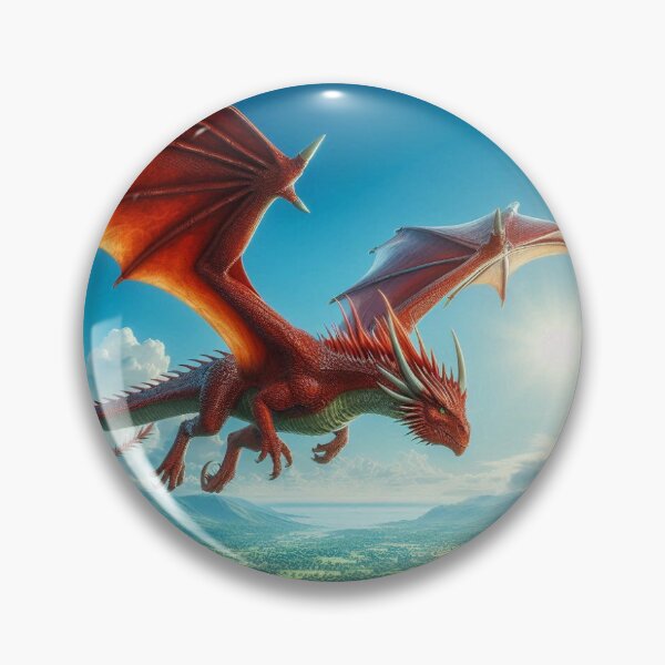 Item preview, A Red Dragon Flying over a Valley designed and sold by HillsideDragon.