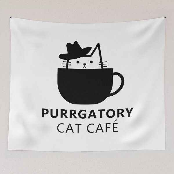 Item preview, Purrgatory Cat Cafe w/ hat side designed and sold by purgatorycatcafe.