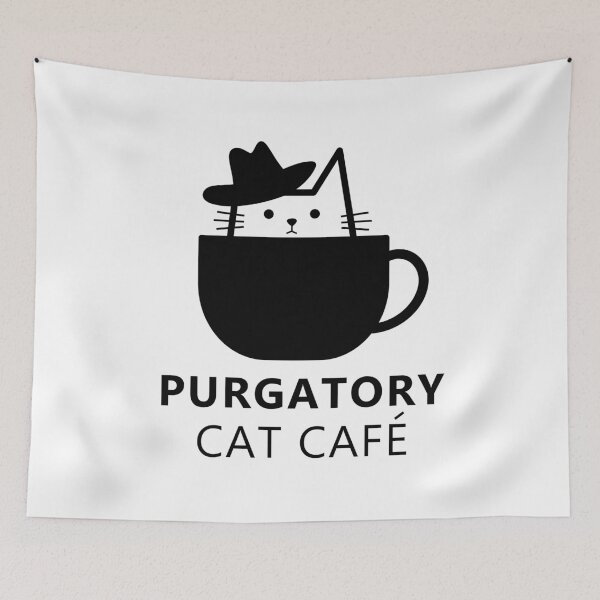 Item preview, Purgatory Cat Cafe w/ hat side designed and sold by purgatorycatcafe.