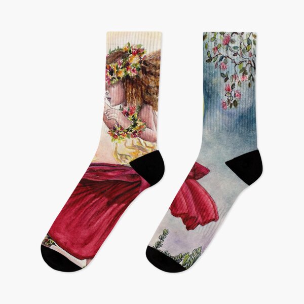 Item preview, Tip Toe Dancing Upon the Earth – Hula Dancer Watercolor Painting, Hawaii Art by Alessandra Jann-Jordan designed and sold by AJJARTSLLC.