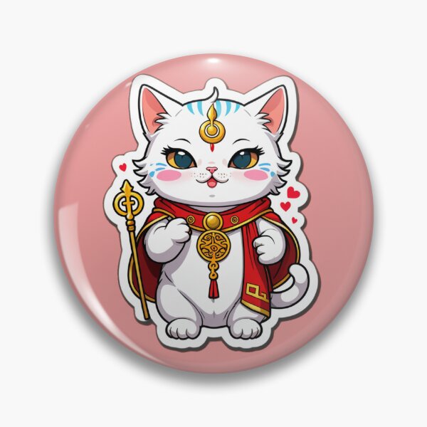 Aperçu de l'œuvre Regal Divine Cat Sticker - Majestic Feline Art Design créée et vendue par FluidForms.