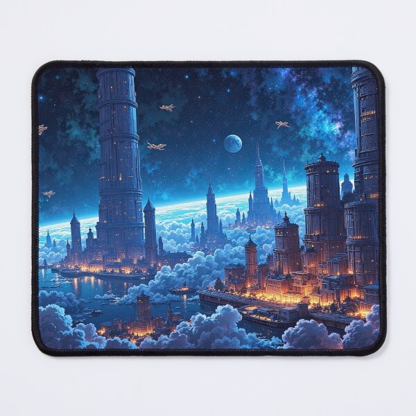 Item preview, Futuristic Sky City Above the Clouds designed and sold by DafGole.