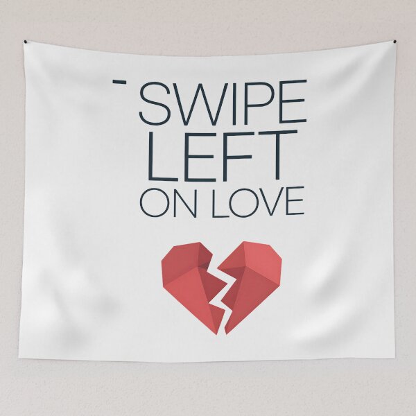 Item preview, Swipe Left on Love - Anti-Valentine’s Broken Heart designed and sold by Taans-Creation.