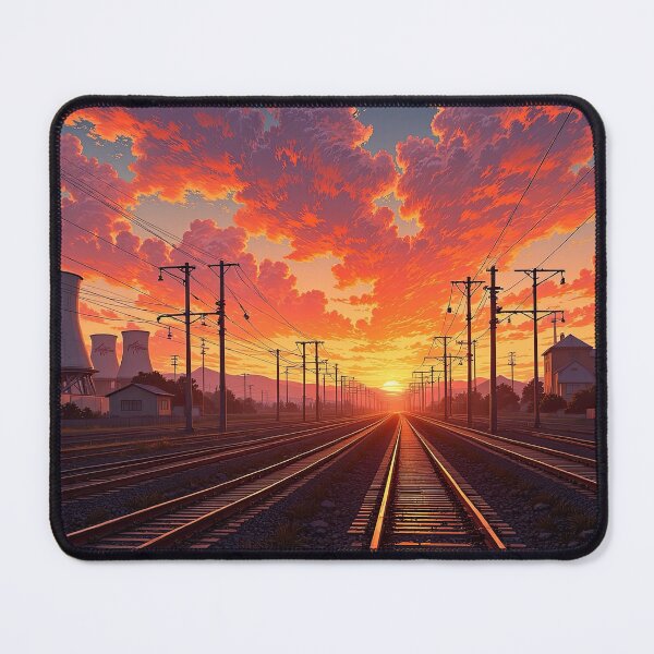 Item preview, Railway Tracks at Fiery Sunset designed and sold by DafGole.