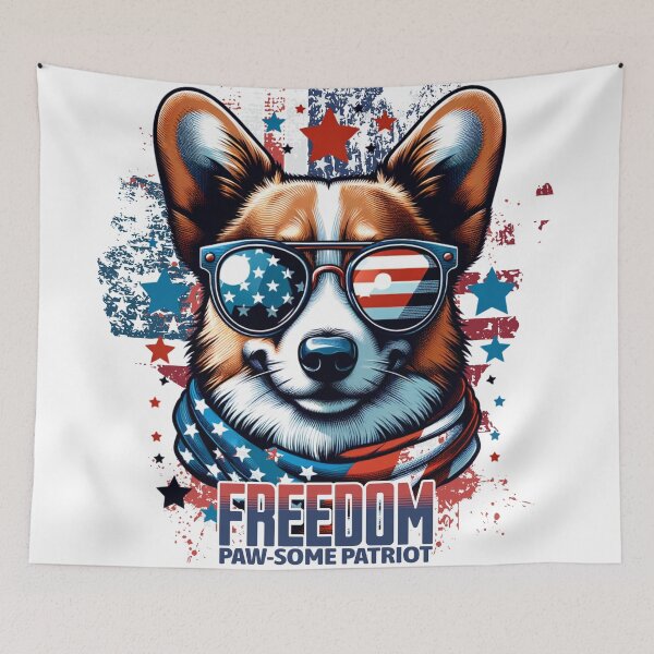 Item preview, Freedom Pawtriot : Paw-some Pembroke Welsh Corgi designed and sold by Eksama Design.