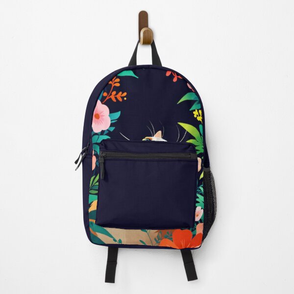 Vista previa del artículo con la obra «Lindo gatito rodeado de flores coloridas», diseñado y vendido por Kowaii Shop.
