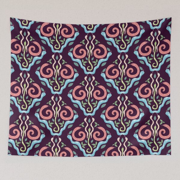 Item preview, Cute Snake Pattern Dark Background designed and sold by ShannonSArtwork.