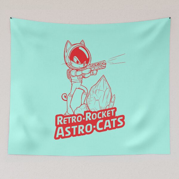 Item preview, CatScan Dan - Red Vector - Retro-Rocket Astro Cats designed and sold by Sapphire Sky Crafts.