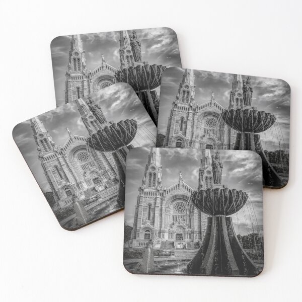 Item preview, Exterior of St. Anne de Beaupre, Quebec 2 BW designed and sold by jrtwynam.