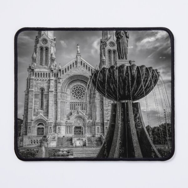 Item preview, Exterior of St. Anne de Beaupre, Quebec 2 BW designed and sold by jrtwynam.