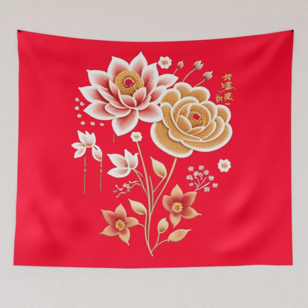 Item preview, Asian inspired floral  designed and sold by Roxburylane.
