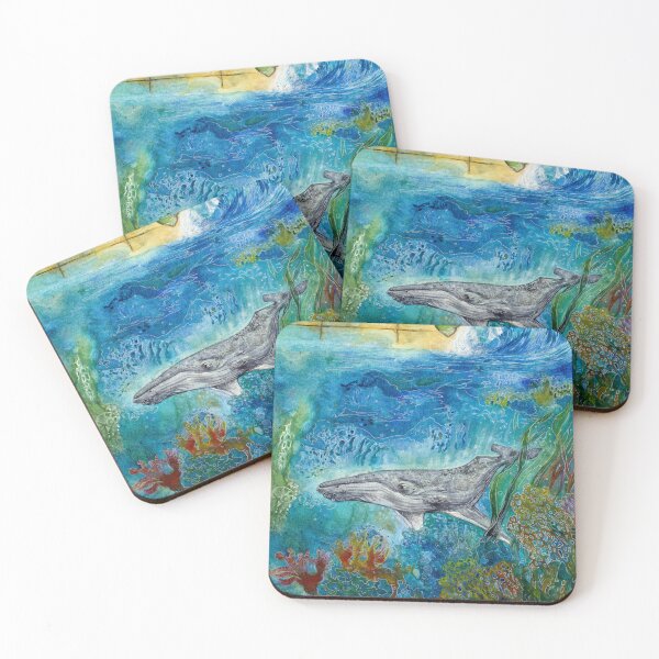 Item preview, Koholā (Humpback Whale) Watercolor Painting, Ocean Art, Marine Wildlife Print by Alessandra Jann-Jordan designed and sold by AJJARTSLLC.