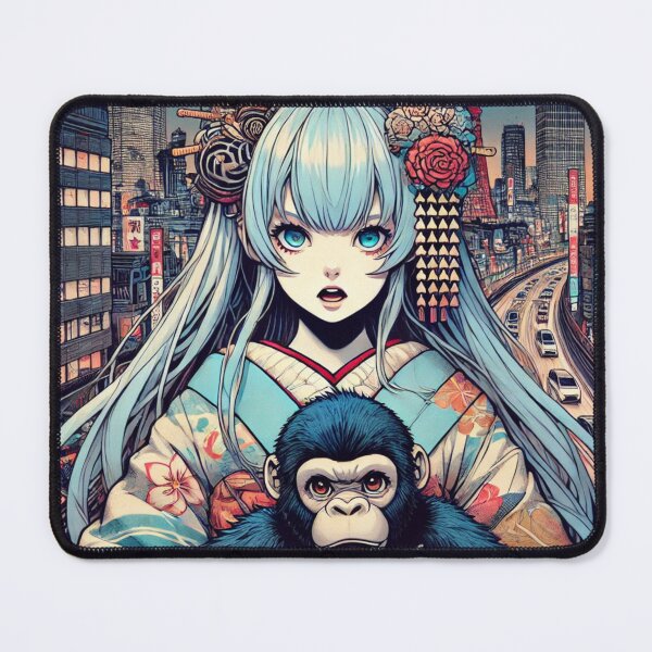 Item preview, A stuffed gorilla and a Japanese girl designed and sold by B-GORIRA.