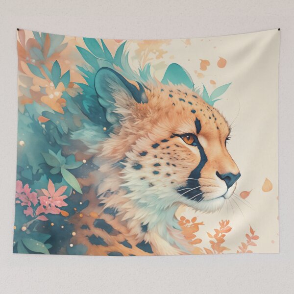 Item preview, The Majestic Cheetah in Bloom designed and sold by AshiraCreations.