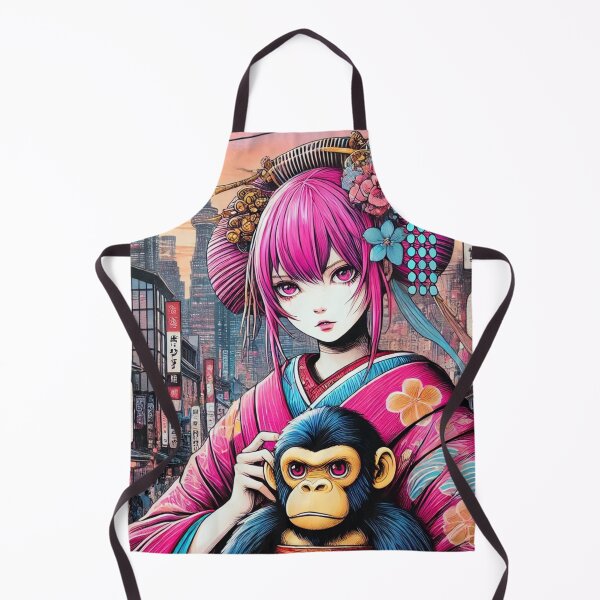 Item preview, A Japanese girl with a stuffed gorilla in Sharaku-style ukiyo-e style designed and sold by B-GORIRA.
