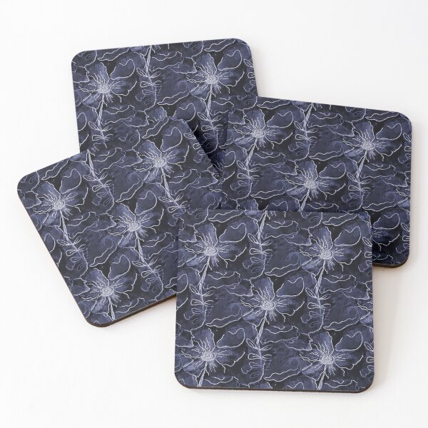 Item preview, Floral Abstract Pattern in Navy Blue designed and sold by Artistestella.