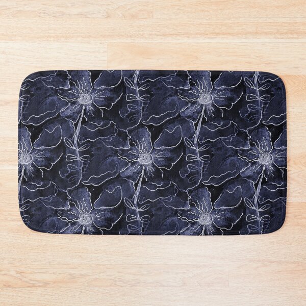 Item preview, Floral Abstract Pattern in Navy Blue designed and sold by Artistestella.