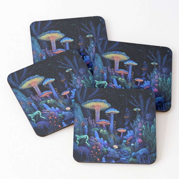 Item preview, Luminous Forest: Bioluminescent Mushroom Wonderland at Twilight designed and sold by chi3-jp.