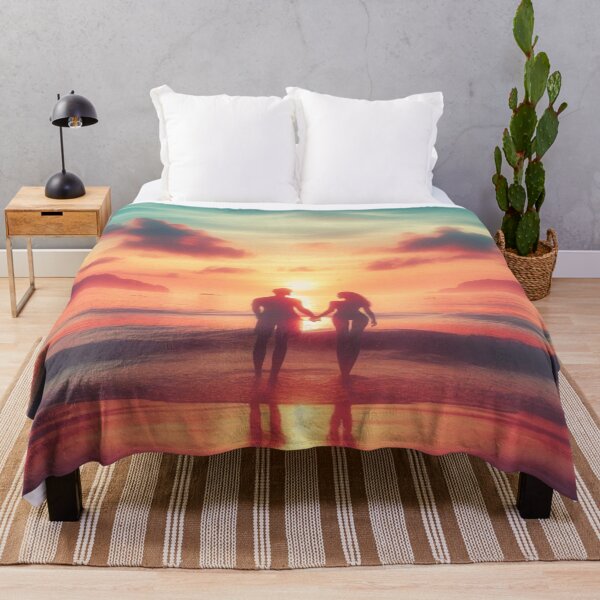 Item preview, "Romantic Sunset on the Beach – Couples in Love" designed and sold by PamsAIArt.
