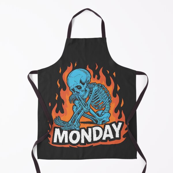 Item preview, Monday Sad Skeleton designed and sold by Funny Vintage Stickers And T-Shirts.